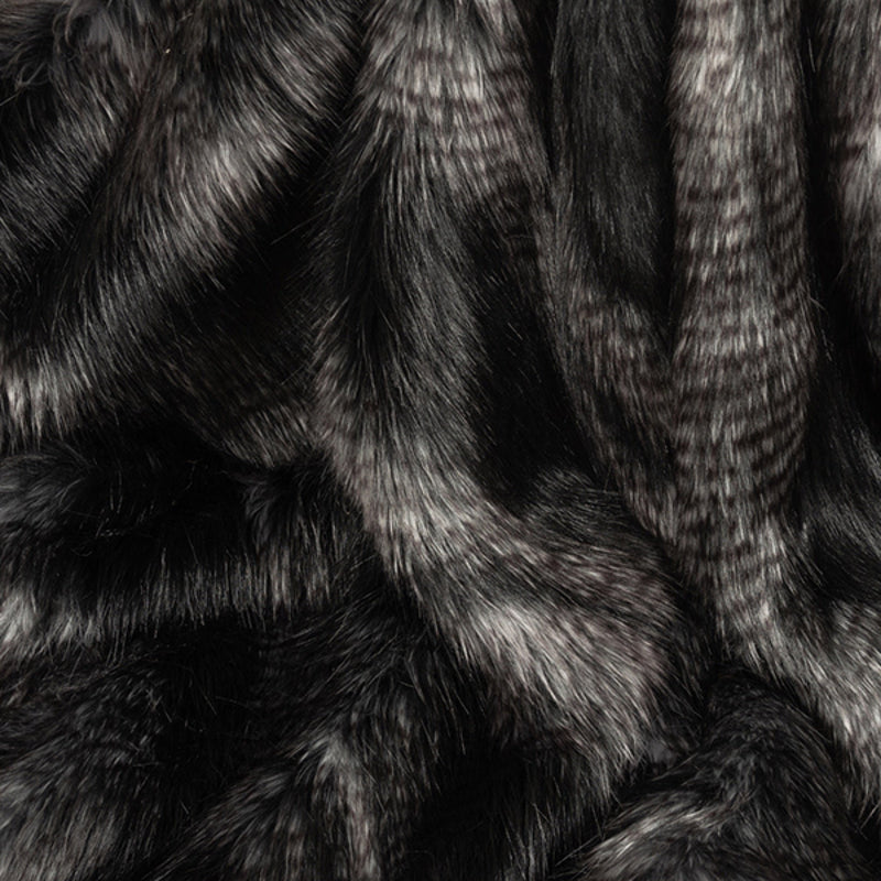 Black Quail Faux Fur Swatch by Helen Moore
