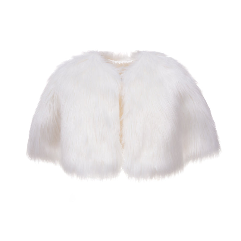 Orchid Faux fur childrens short cape by Helen Moore